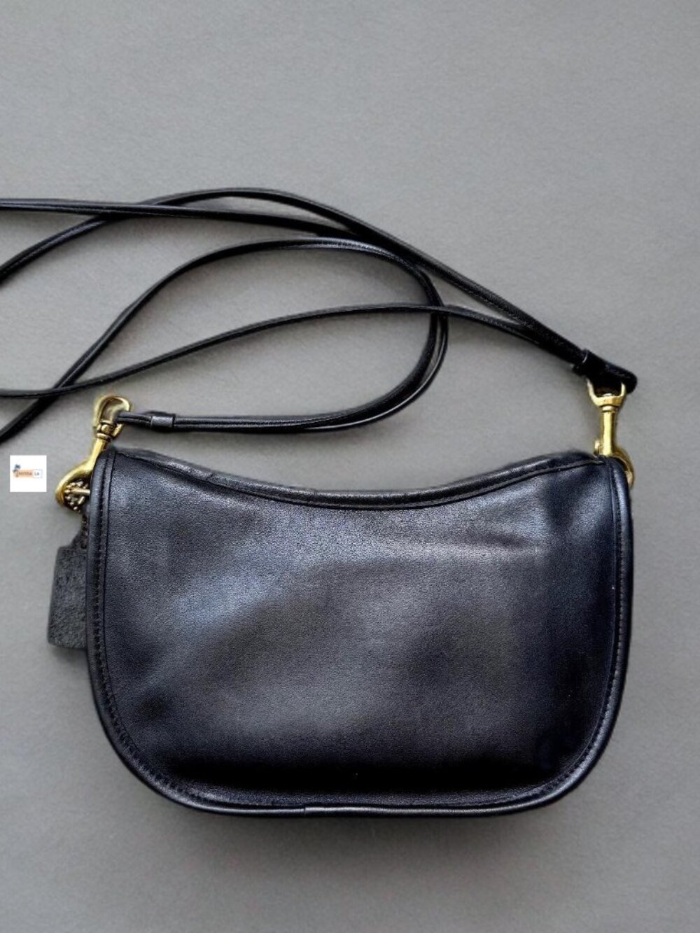 Coach Vintage Black Leather Swinger Crossbody Bag 2837 USA - Picture 1 of 9